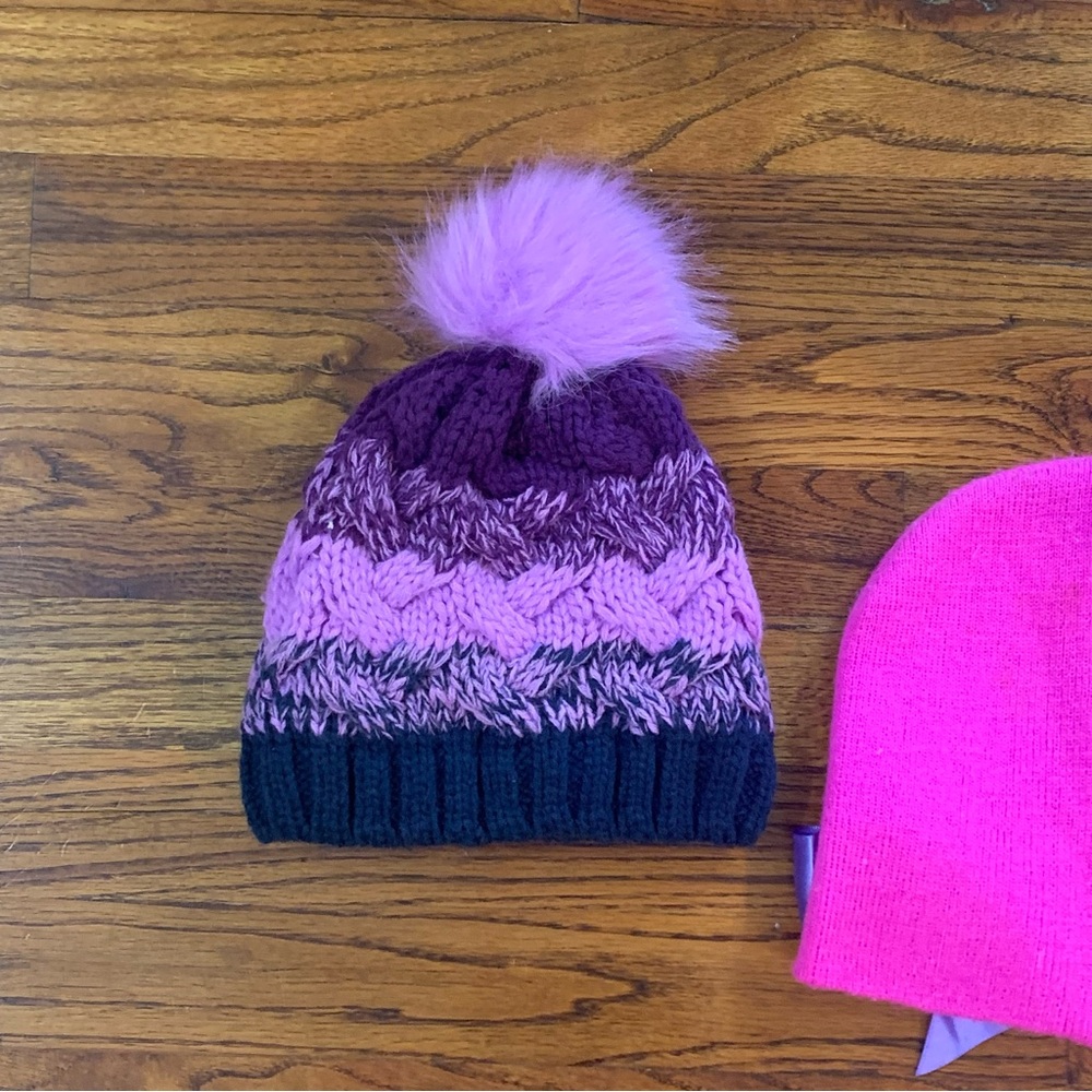 Girls Winter Hats Beanies JoJo Siwa girls' pink winter beanie hat w/ purple bow - Picture 10 of 11